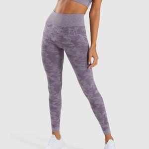 BNWT Gymshark Camo Seamless Leggings - Lavender Grey - Small